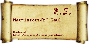 Matriszottó Saul névjegykártya